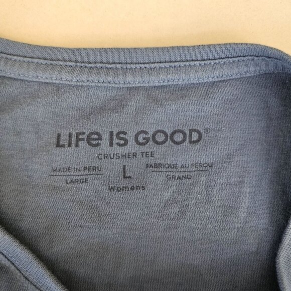 Life Is Good Womans Size Large Crusher Tee Longsleeve Blue Tacos - Picture 3 of 7